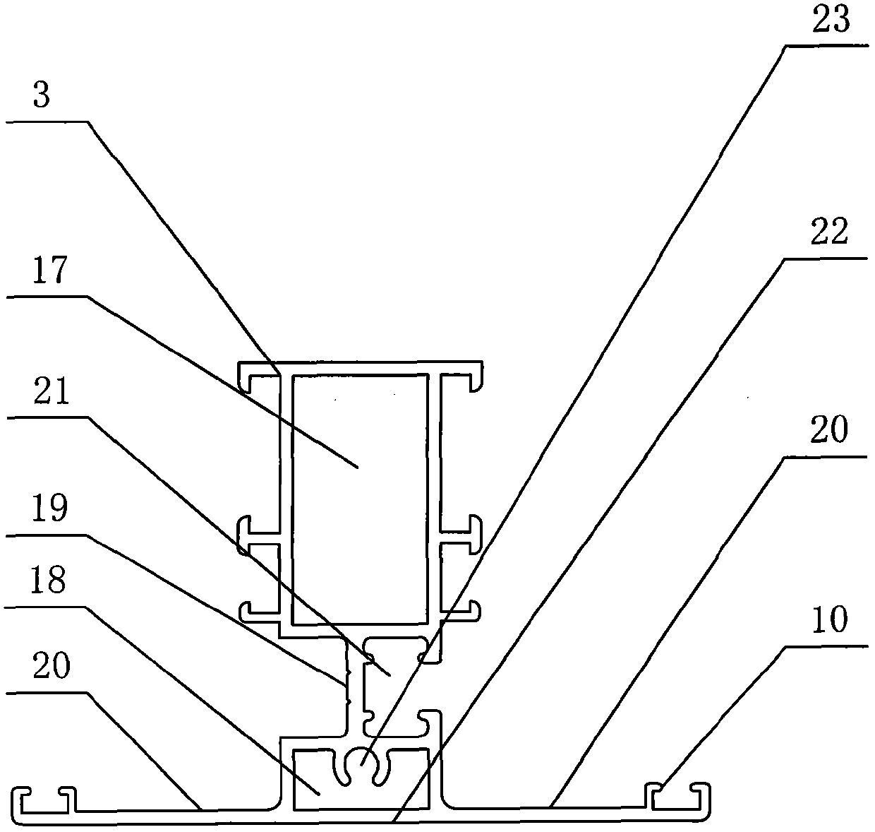 Injected bridge-cutoff aluminum profile used for inswinging casement window