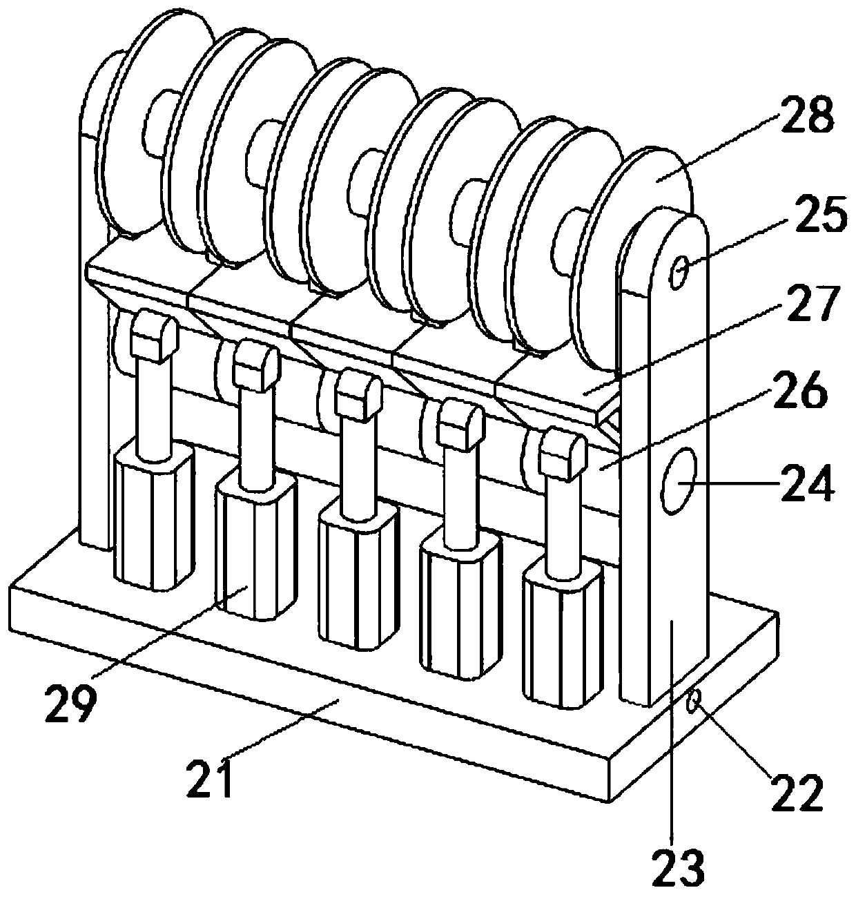 Cable winding and unwinding adjusting mechanism