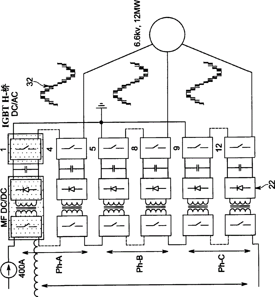 Scalable-voltage current-link power electronic system for multi-phase AC or DC loads