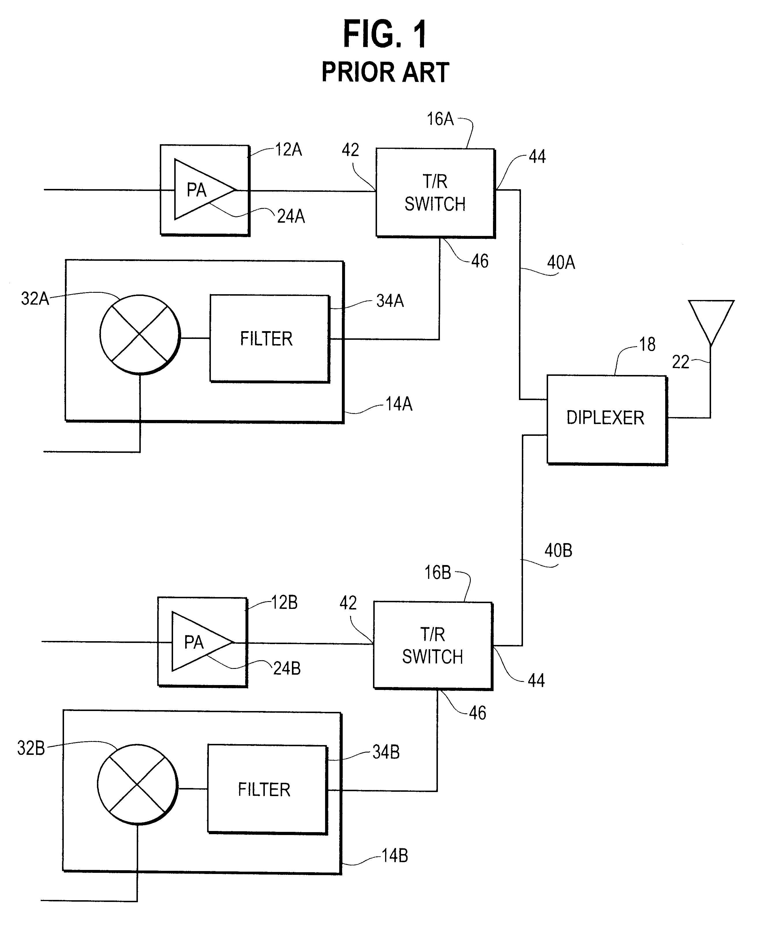 Dual mode phone architecture utilizing a single transmit-receive switch