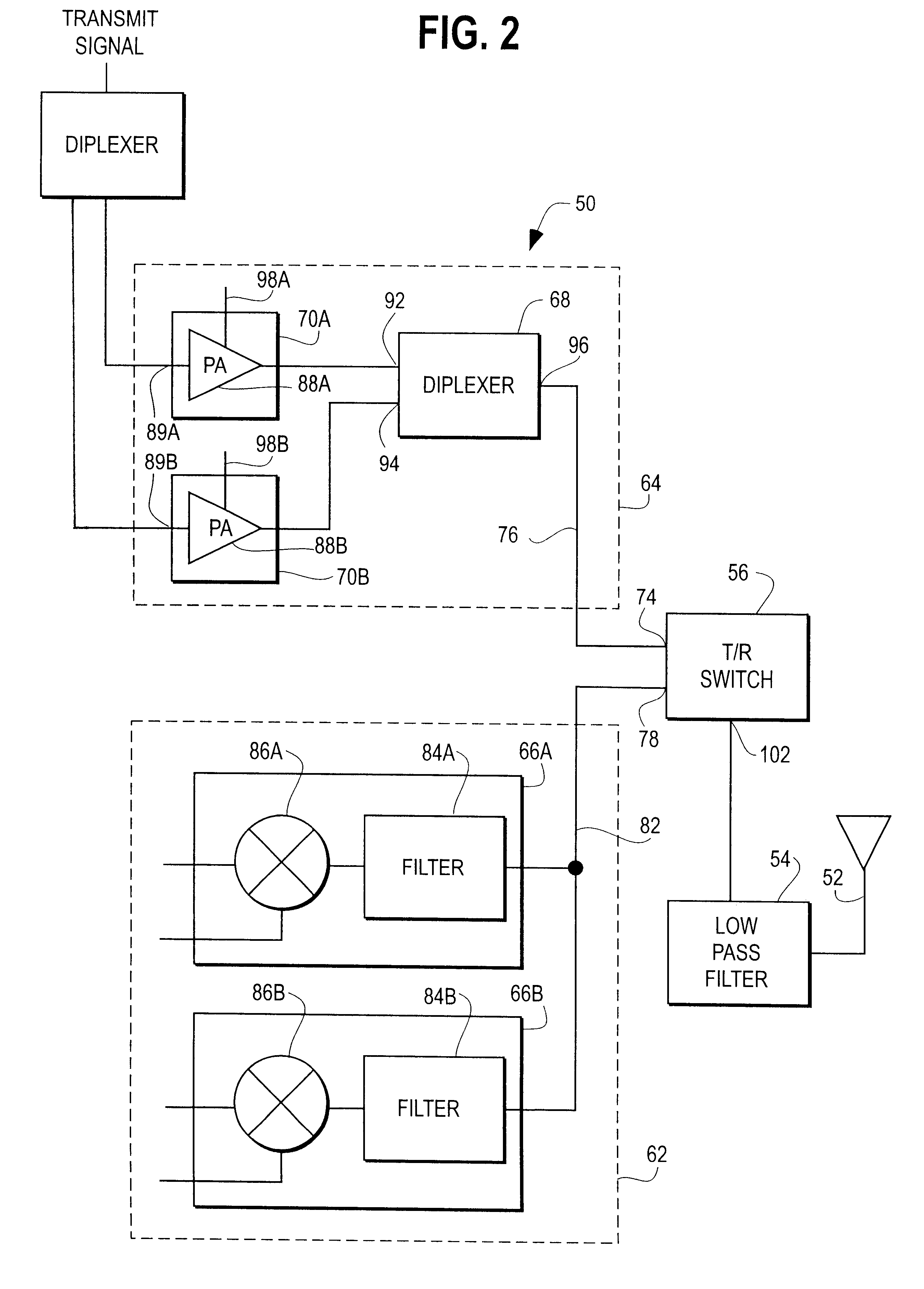 Dual mode phone architecture utilizing a single transmit-receive switch