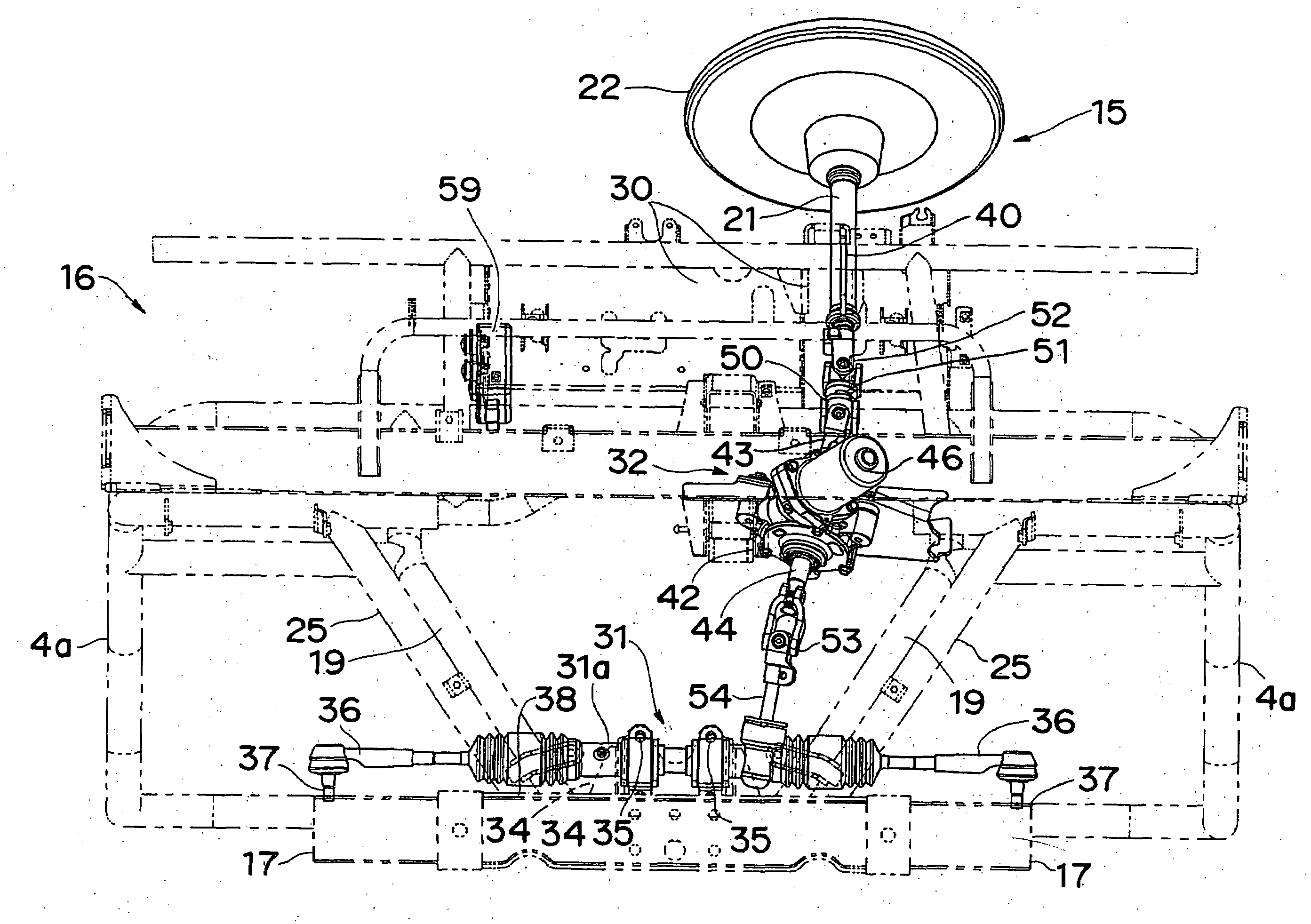 Electric power steering system for vehicle and utility vehicle therewith