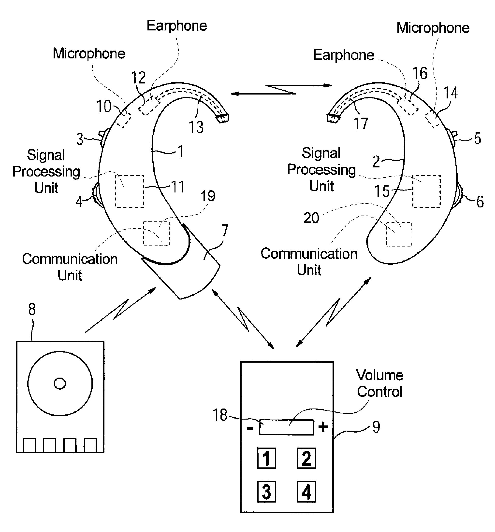 Hearing aid system and operating method therefor in the audio reception mode