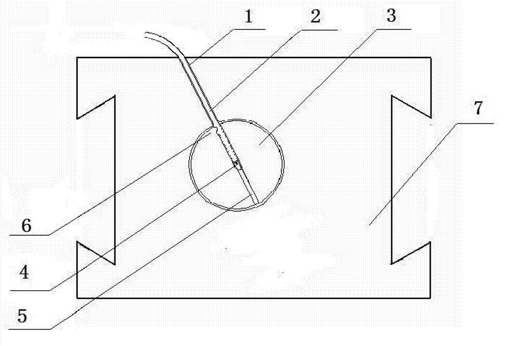 Fixing device of optical fiber temperature sensor