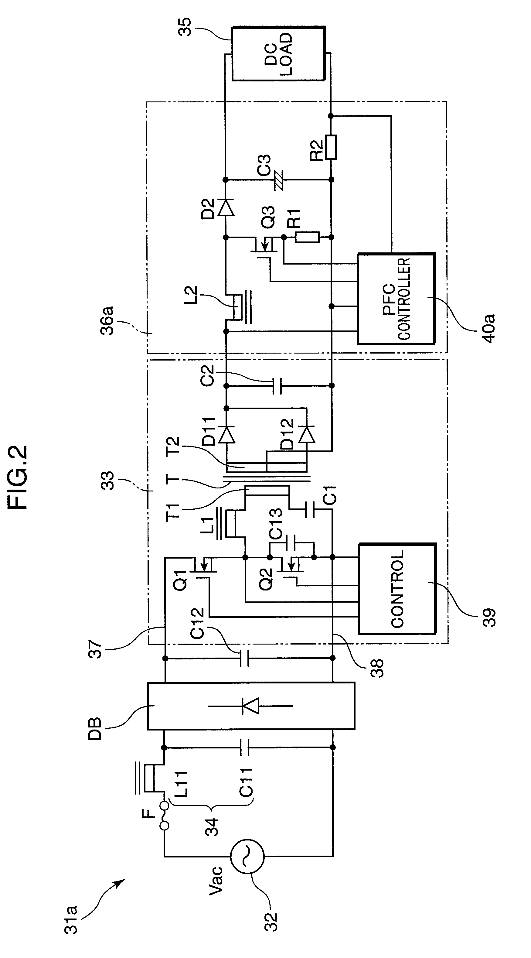 Insulation type AC-DC converter and LED DC power supply device using the same