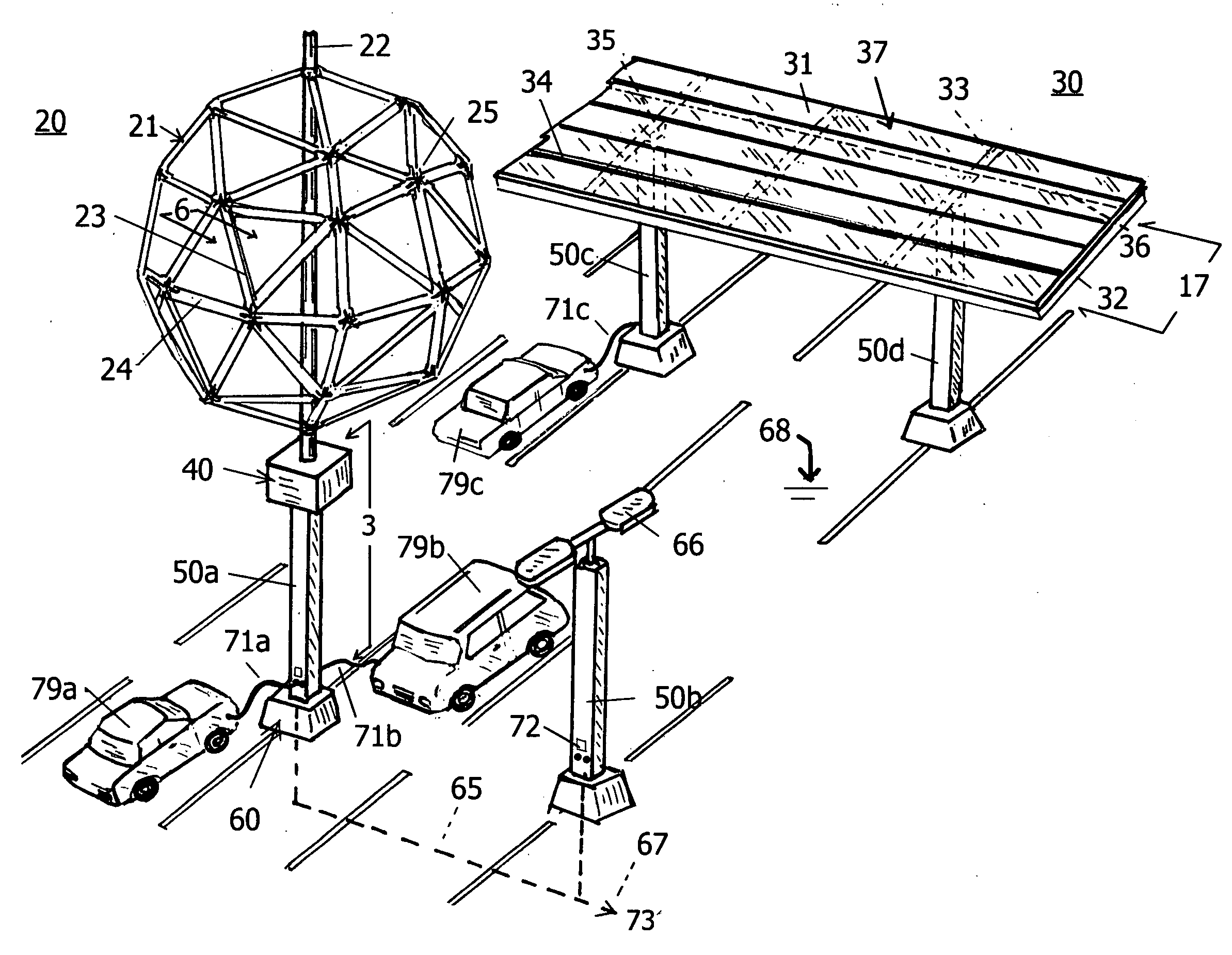 Renewable energy vehicle charging station