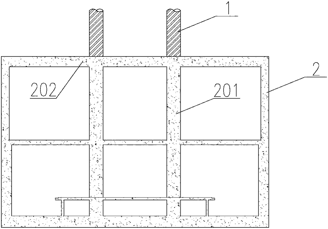 Pier plate column combination part structure