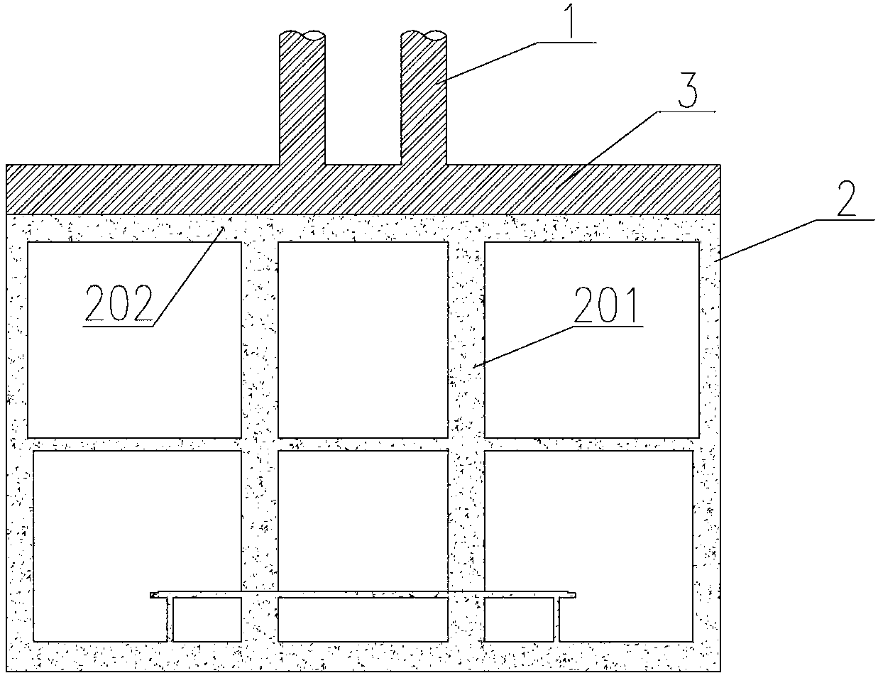 Pier plate column combination part structure