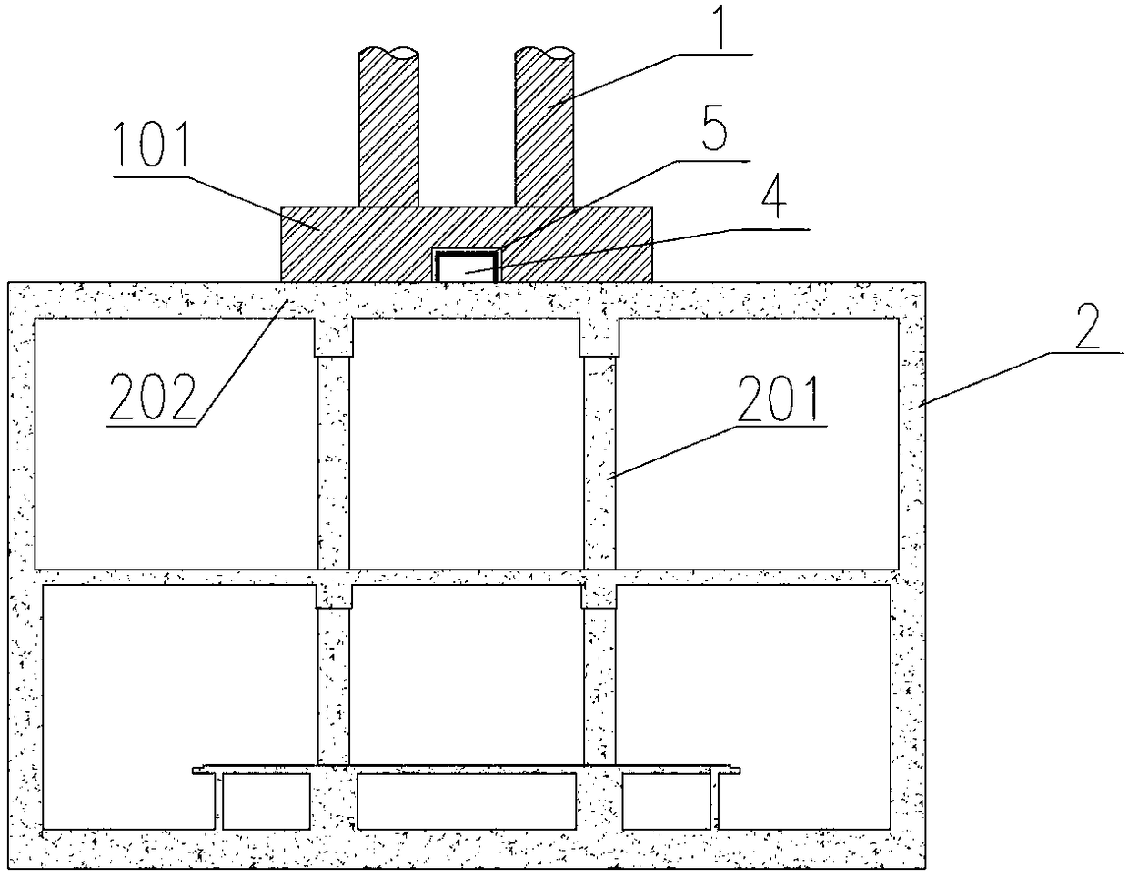 Pier plate column combination part structure