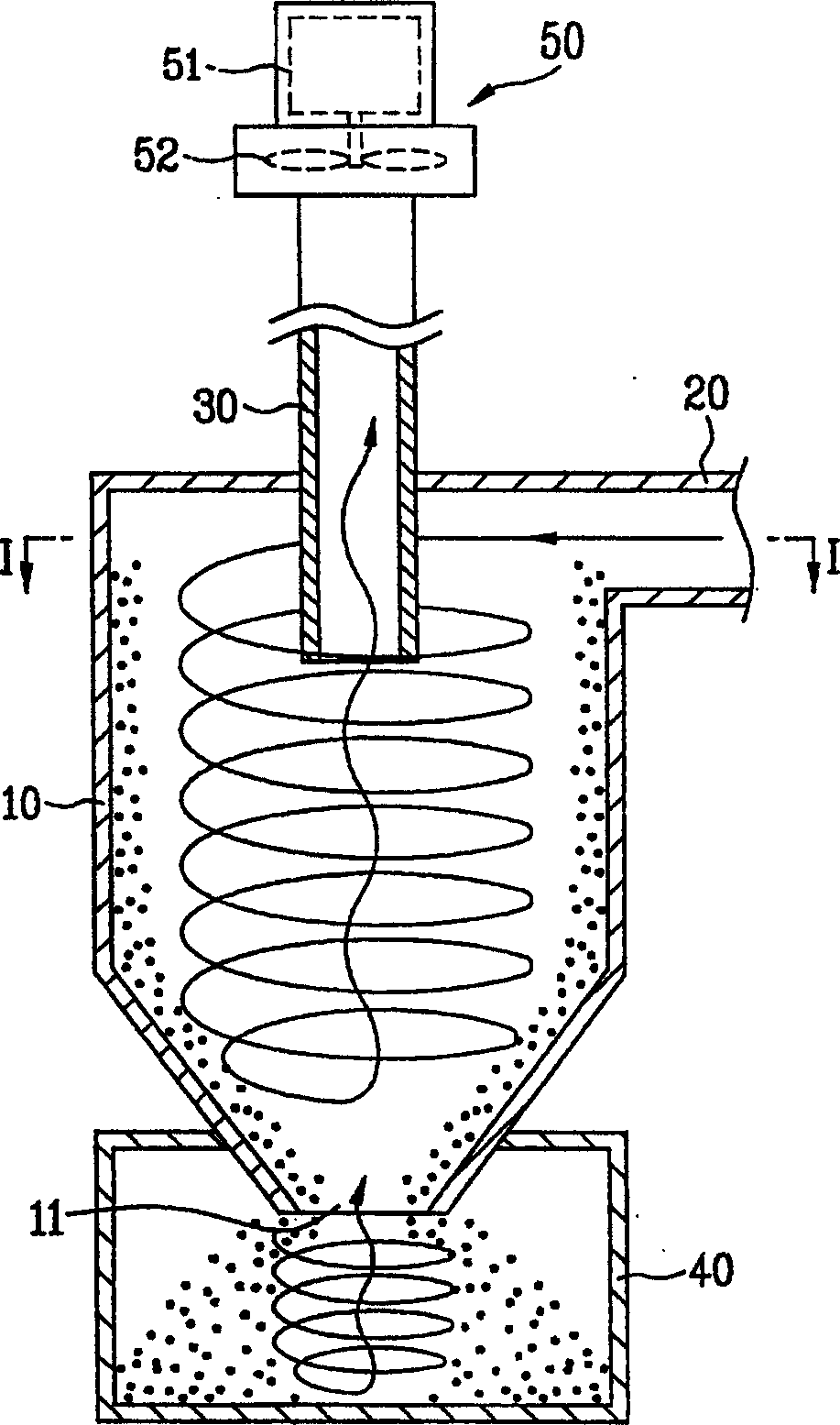 Centrifugal type dust collector