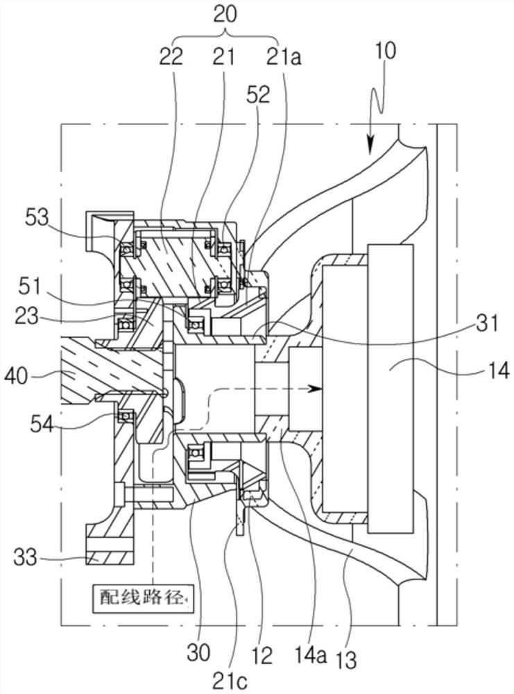 Vehicle steering apparatus having irrotational core part