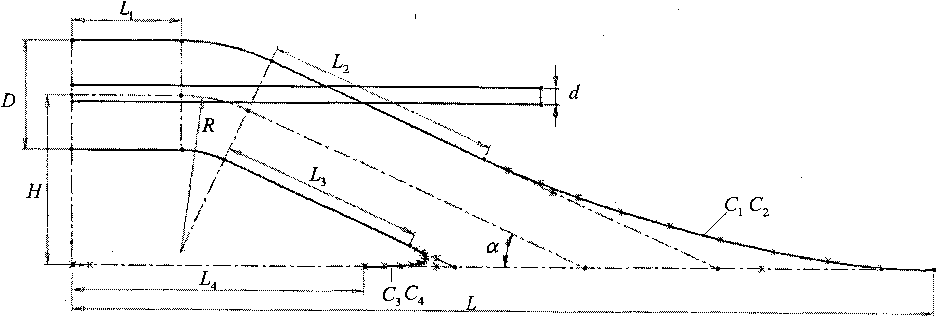 Parameterized design method for water inlet flow channel of water jet propeller of ship