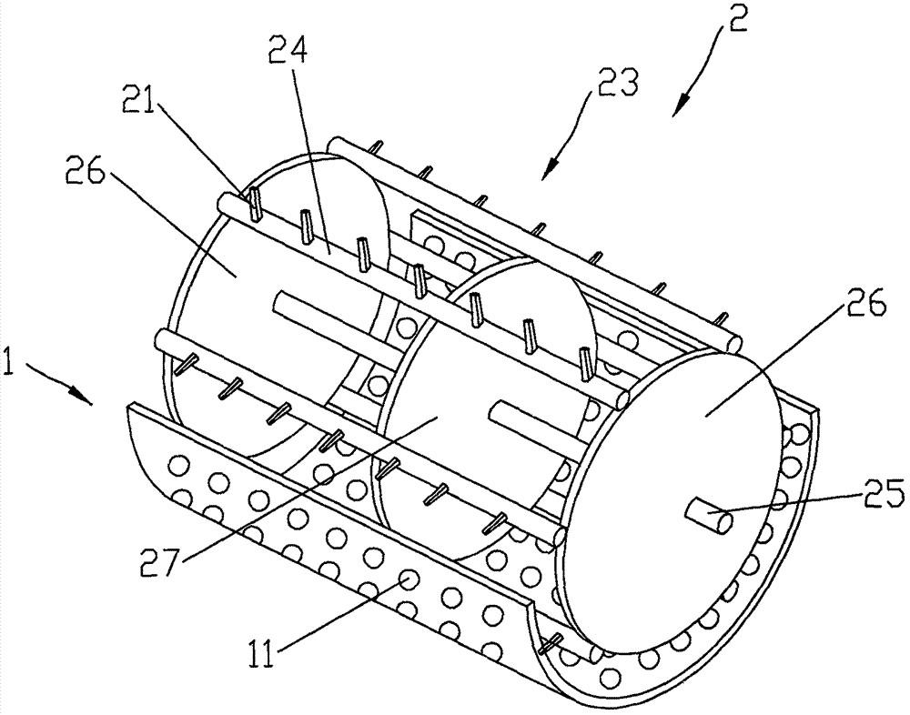 Bean crop threshing device