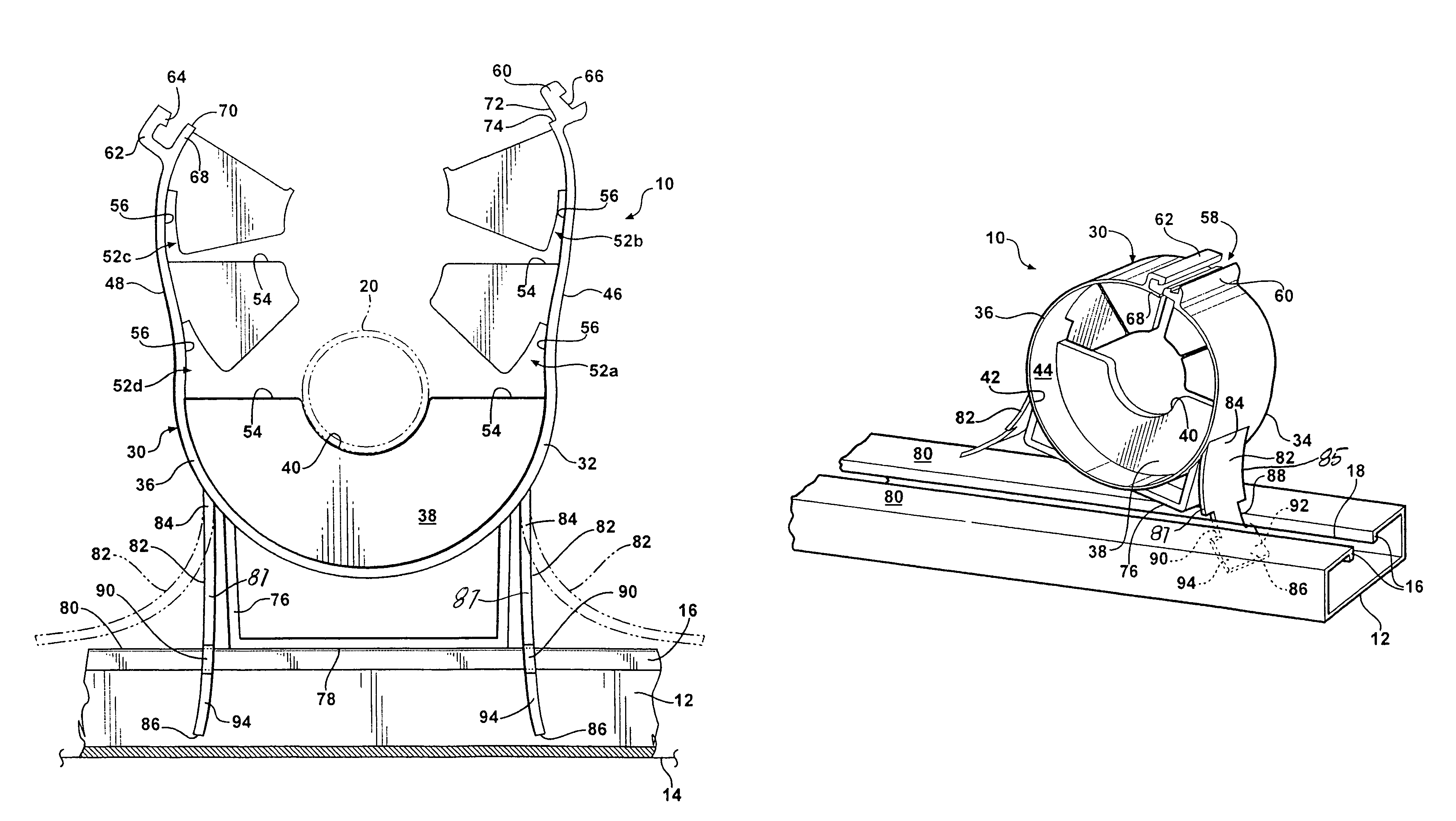 Pipe insulating coupling with integrated mounting clamp and closure mechanism