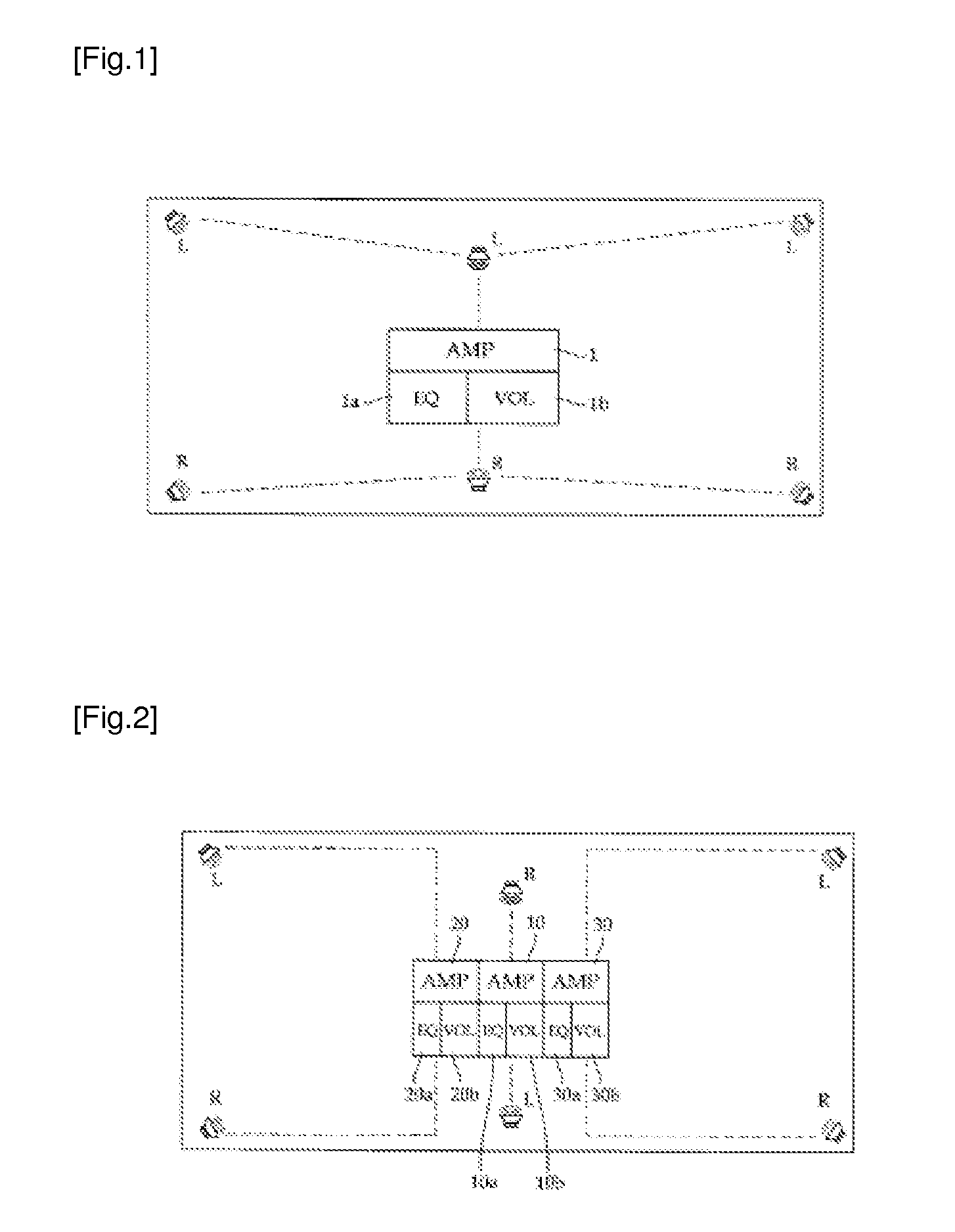 Multi-amplifier audio module for a multichannel speaker, and multi-amplifier audio module housing assembly for same