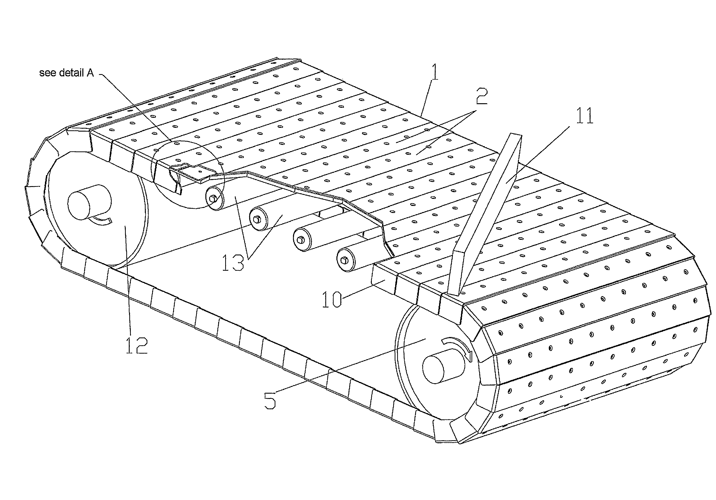 Conveyor belt with overlapping planar surface plates