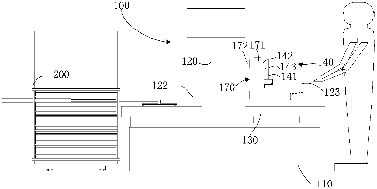 Drilling device and automatic plate feeding and discharging drilling system