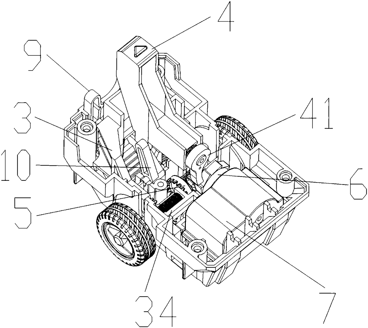 Clamping-type toy car running at fixed distance