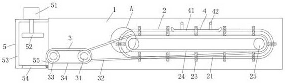 Conveying device for mask conveying production