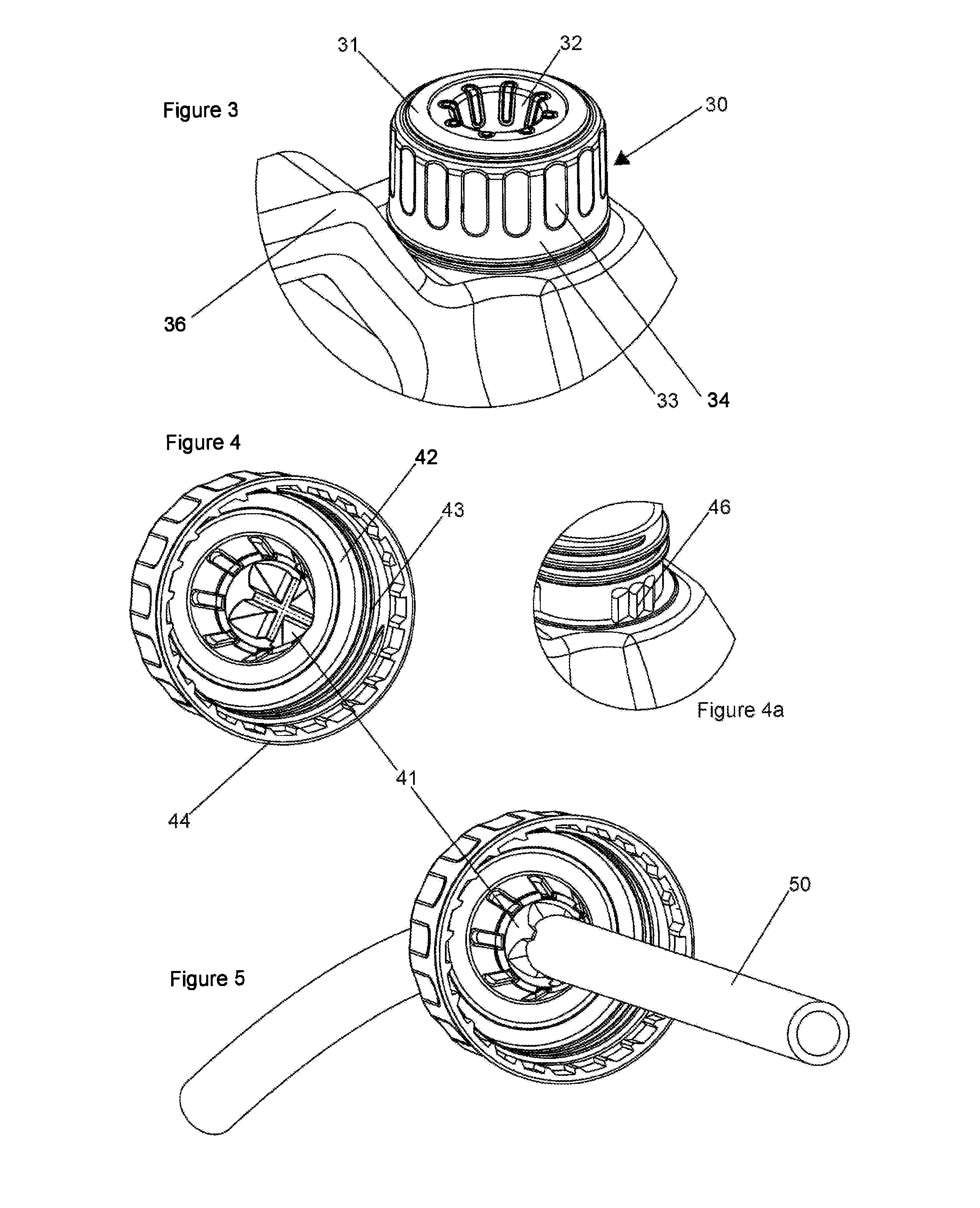 Container with irremovable closure to facilitate dispensation of contents