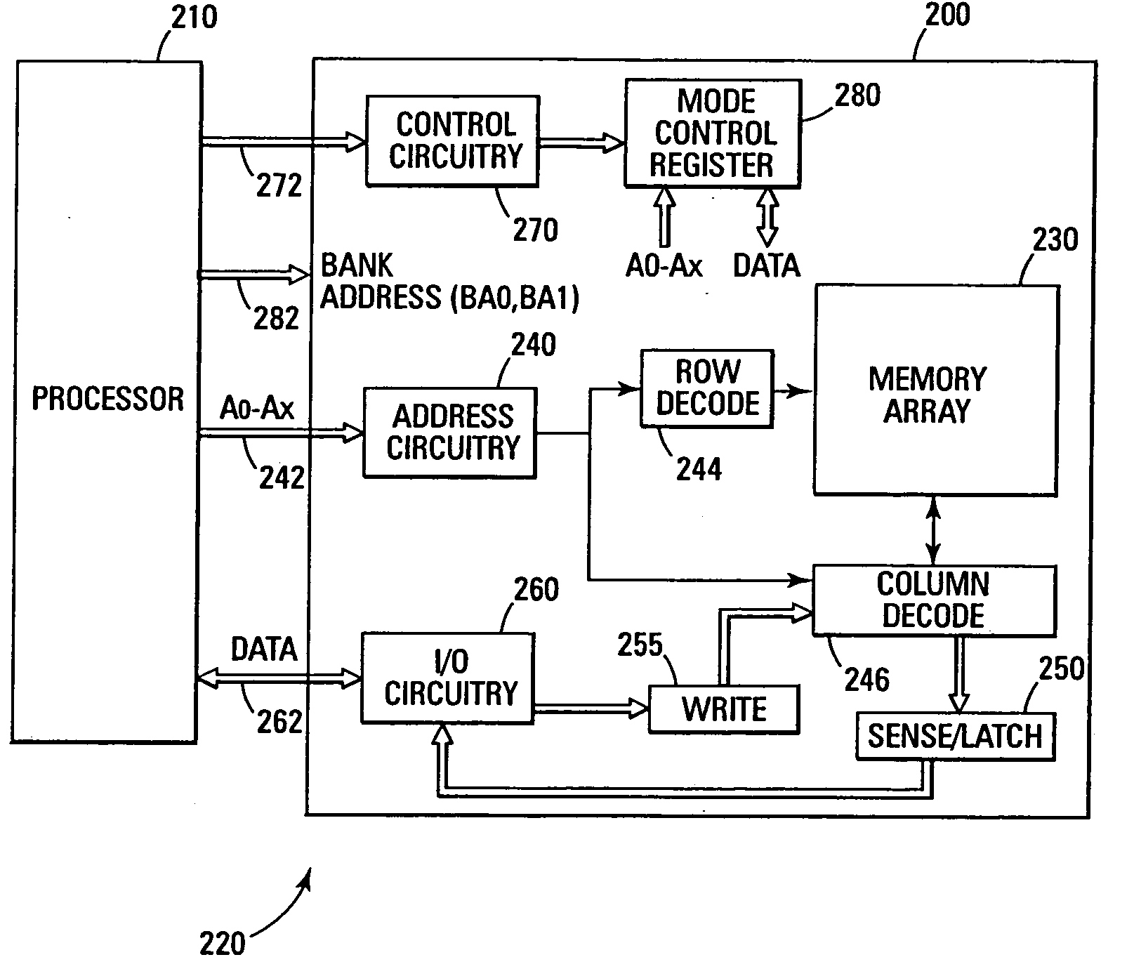 Mode selection in a flash memory device