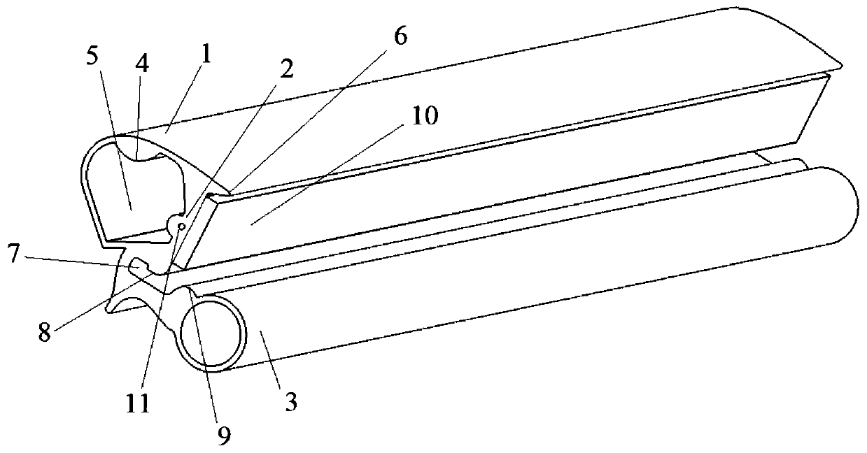 Automobile skylight sealing strip with partition structure