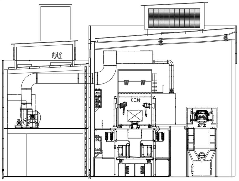 Dry paint spraying chamber capable of separating paint from mist