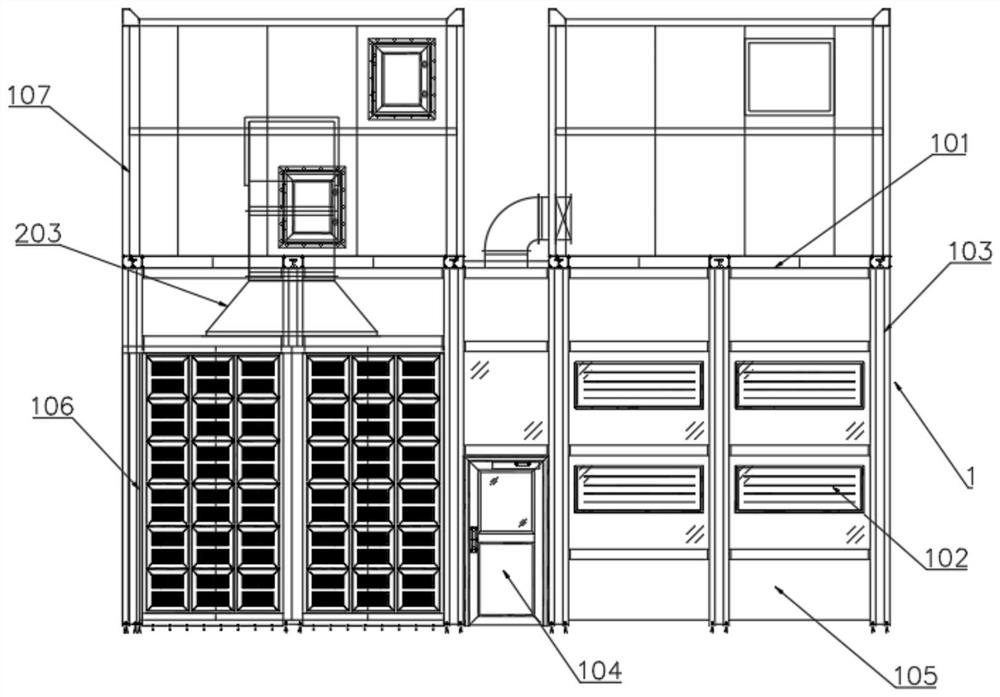 Dry paint spraying chamber capable of separating paint from mist