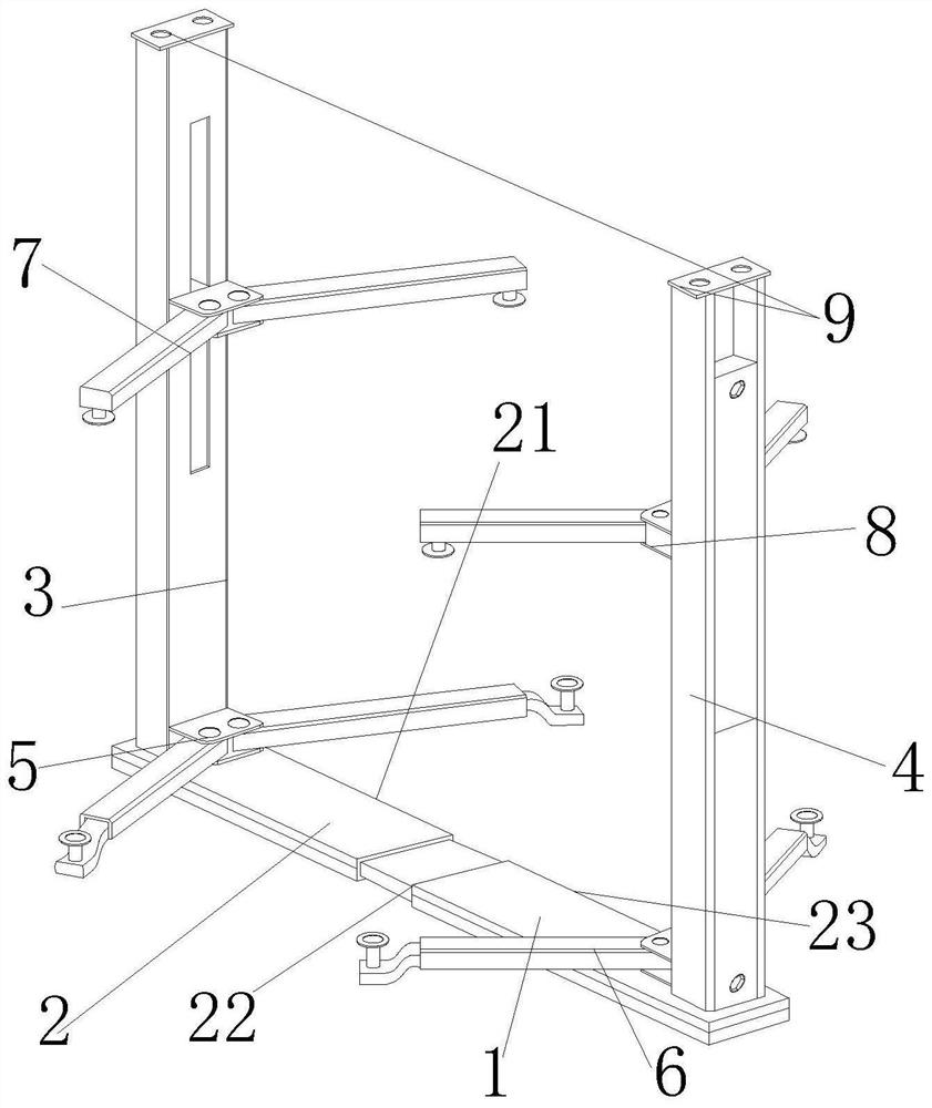 Installing and supporting device for glass magnesium composite air pipe