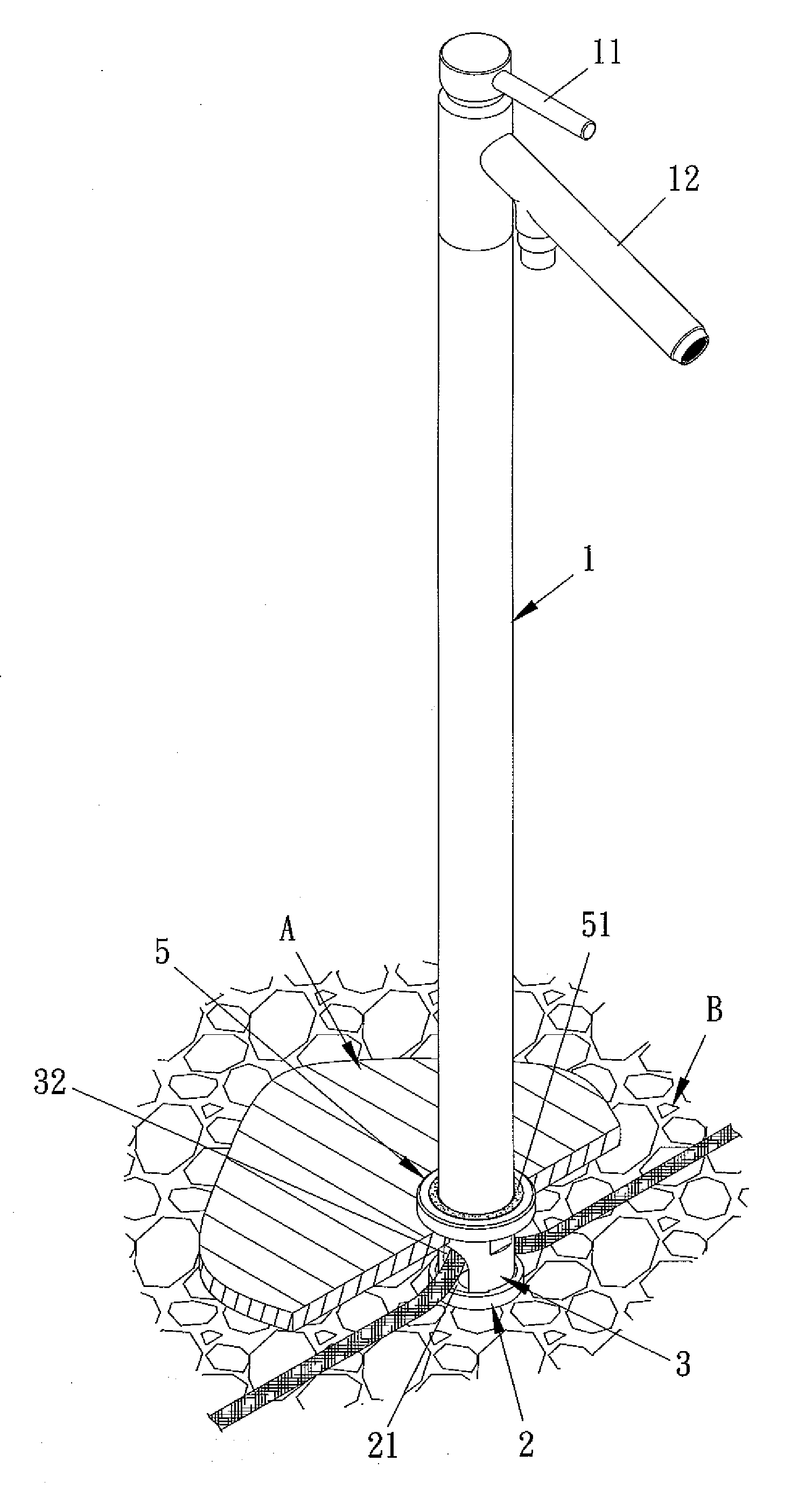 Fixing Structure for a Vertical Tap