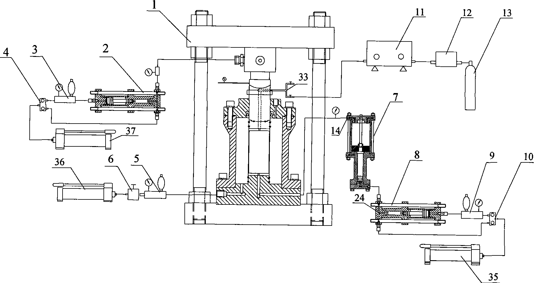 Rock porosity real-time test device under action of Chemosmosis and creep coupling