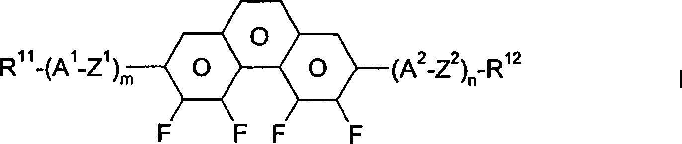 Liquid crystalline medium, useful in electrooptical indicator, comprises a mixture of fluorinated phenanthrene compounds