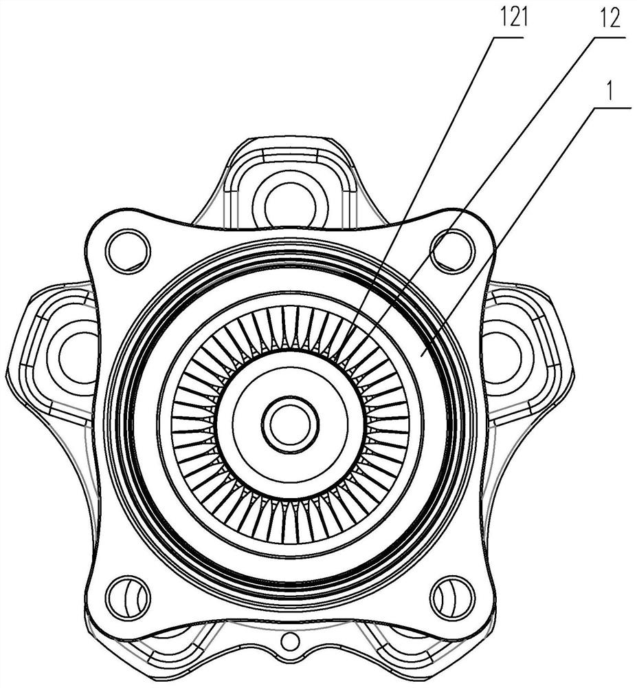 Hub bearing with spline shielding structure