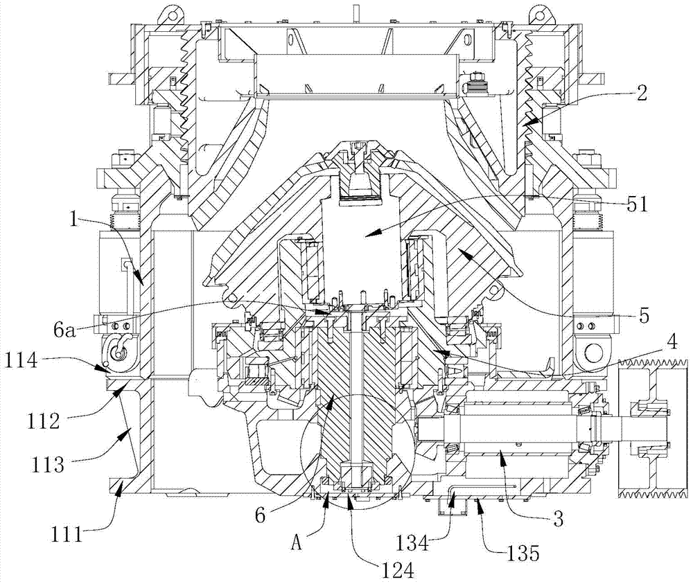 A multi-cylinder rolling bearing hydraulic cone crusher