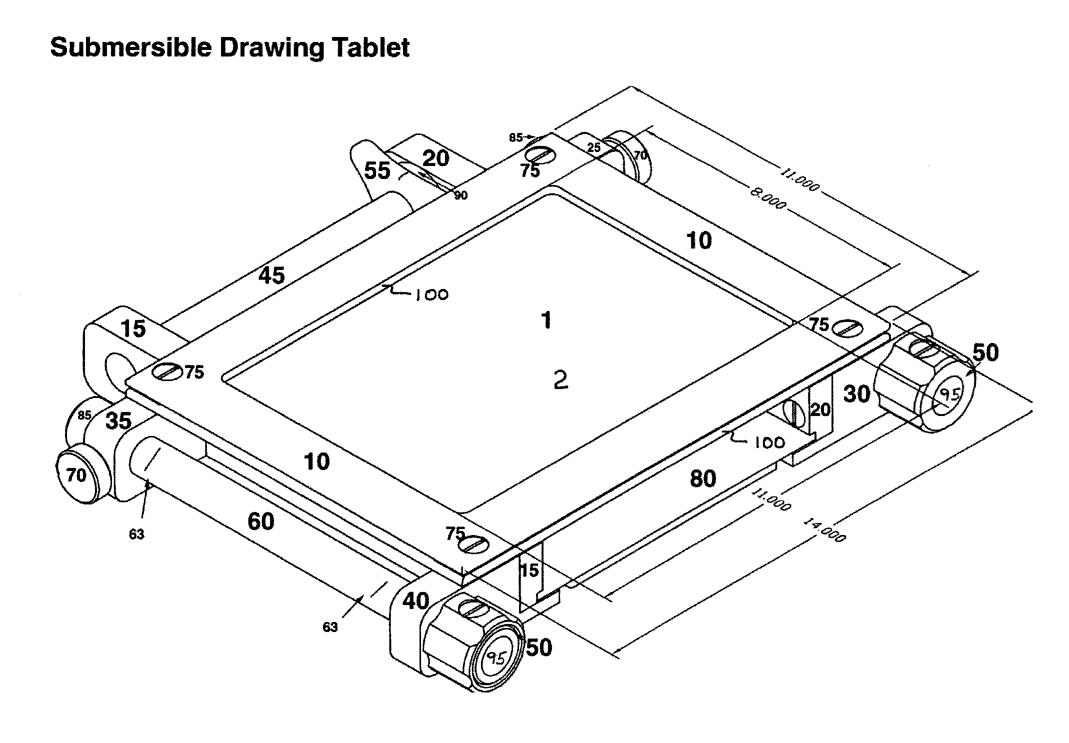 Submersible tablet for underwater or extreme environment