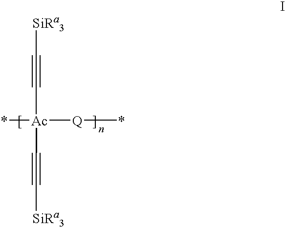 Acene-thiophene copolymers with silylethynyl groups