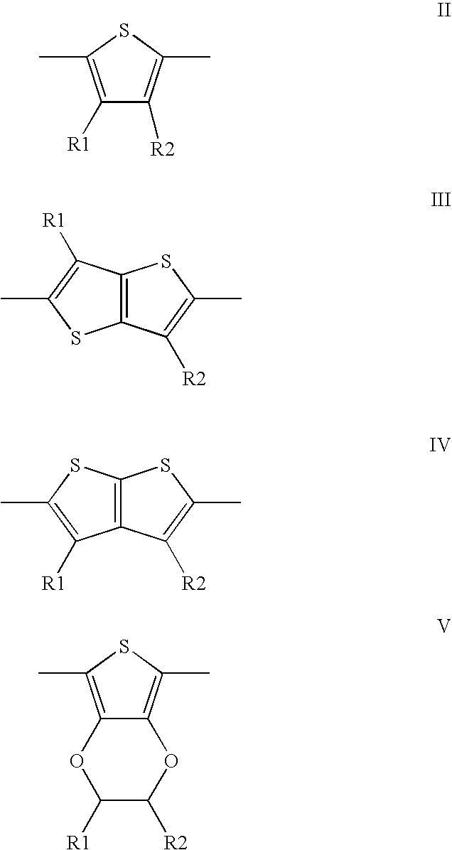 Acene-thiophene copolymers with silylethynyl groups