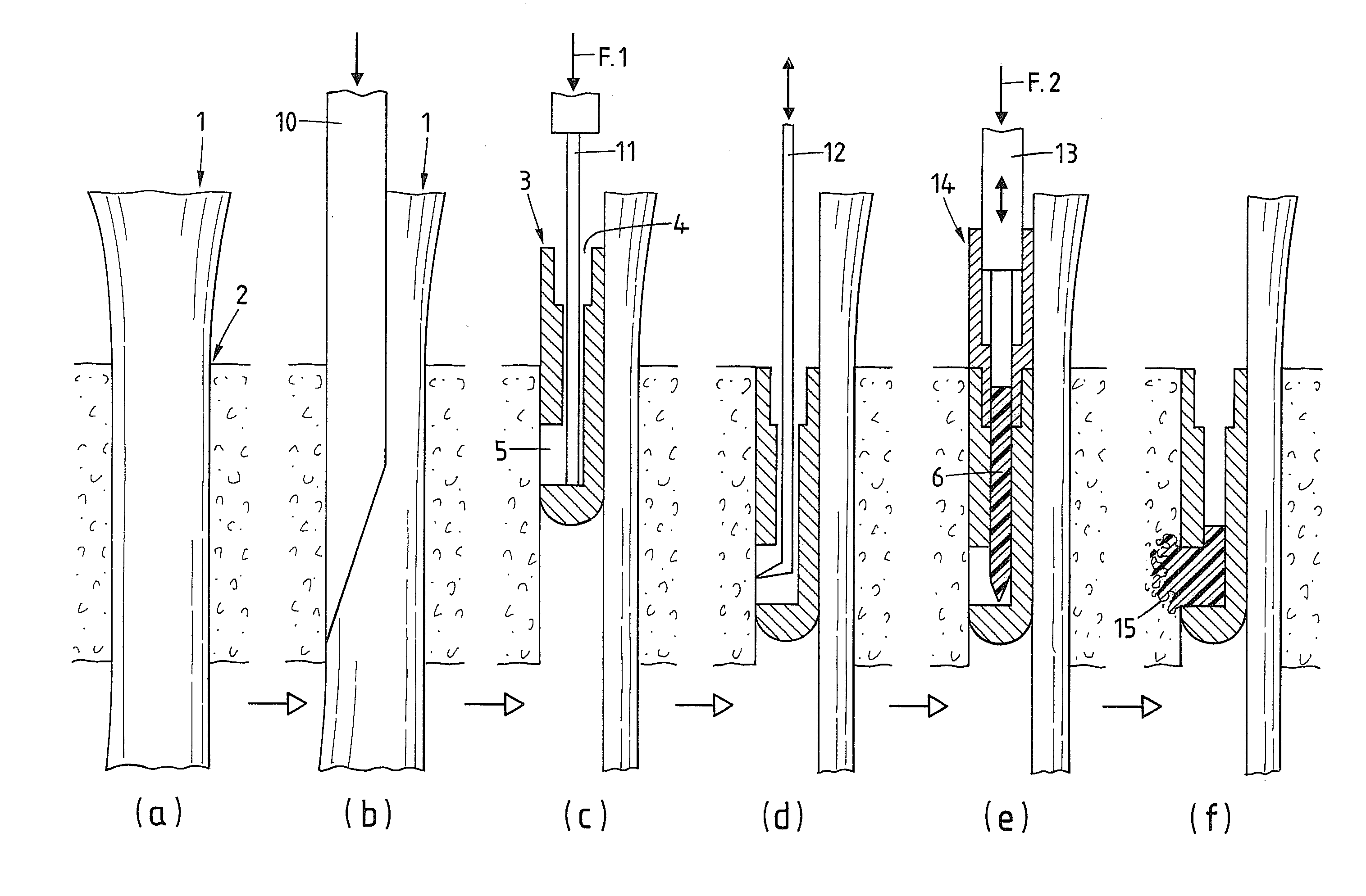 Method of fastening a tissue or a corresponding prosthetic element in an opening provided in a human or animal bone and fastener suitable for the method