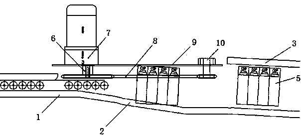 Device for automatically erecting running bottles of ampoule transfusion products