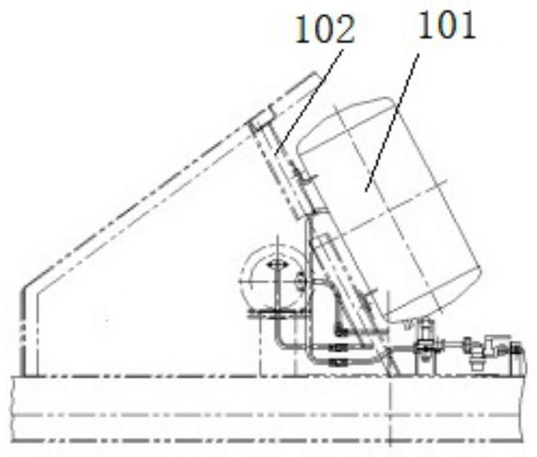 A new type of air storage tube device and ballast hopper car