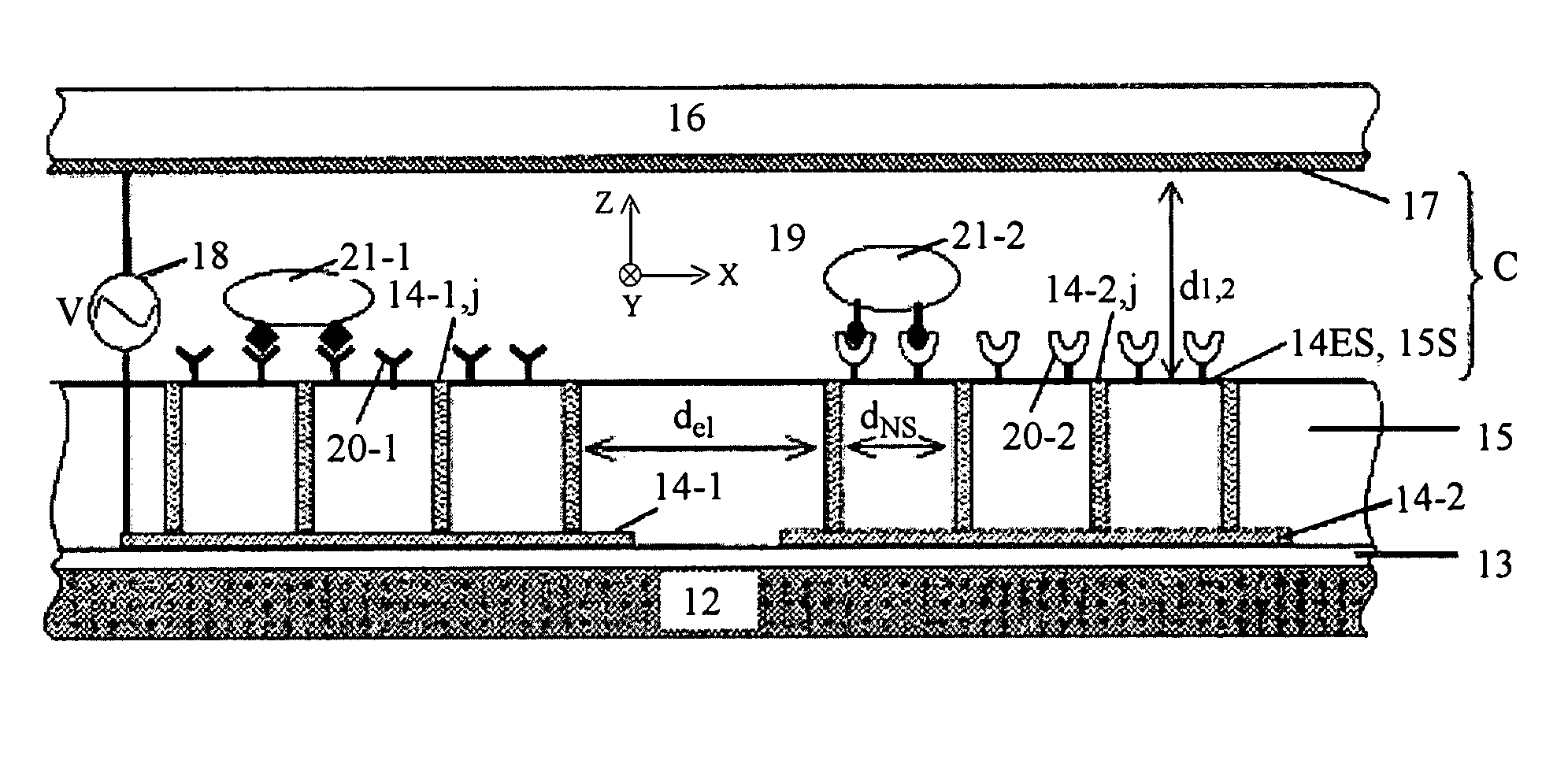 Dielectrophoresis-based particle sensor using nanoelectrode arrays