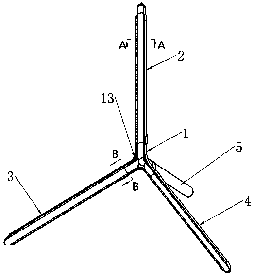 A spliced ​​space multi-branch distribution heat pipe and its preparation method