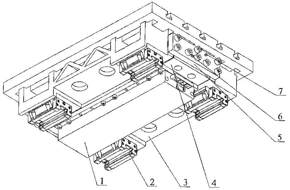 Numerical control machine tool split-type operating platform for installing linear motor