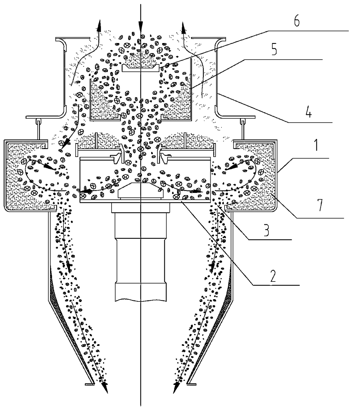 Vertical shaft impact crusher with multiple shaping functions