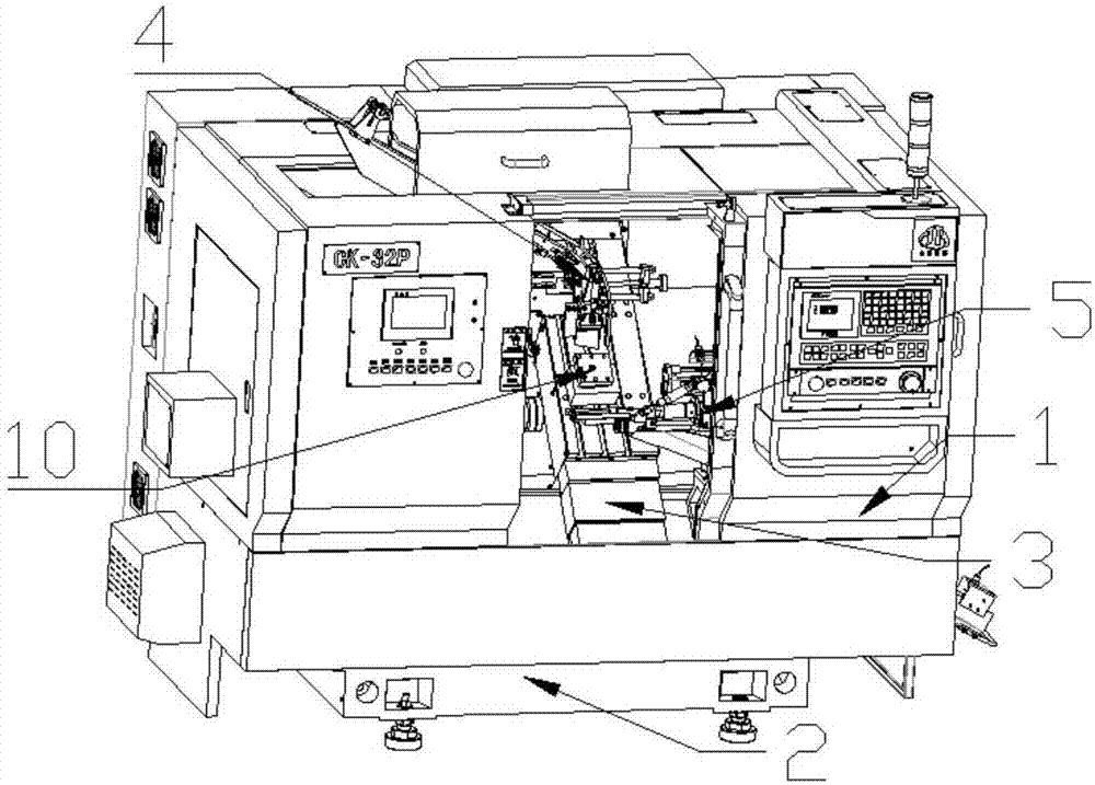 Digital controlled lathe special for engine air valve continuous full-automatic machining and method thereof