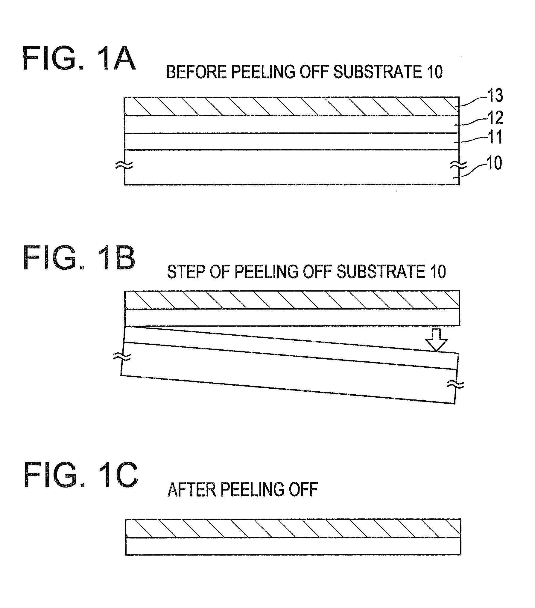 Semiconductor device and peeling off method and method of manufacturing semiconductor device