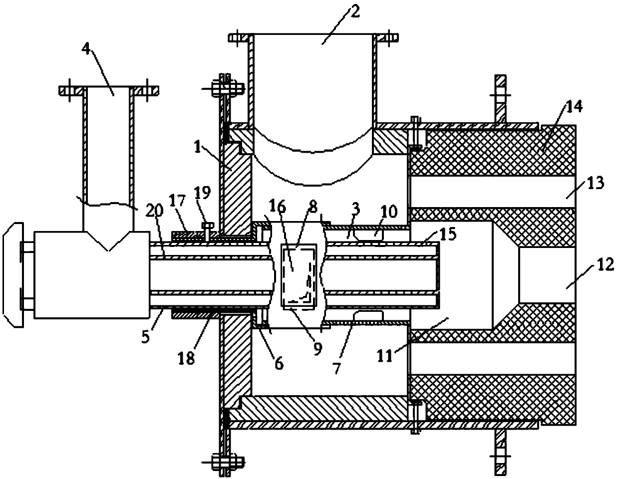 Biomass gas burner with adjustable flame length and using method thereof