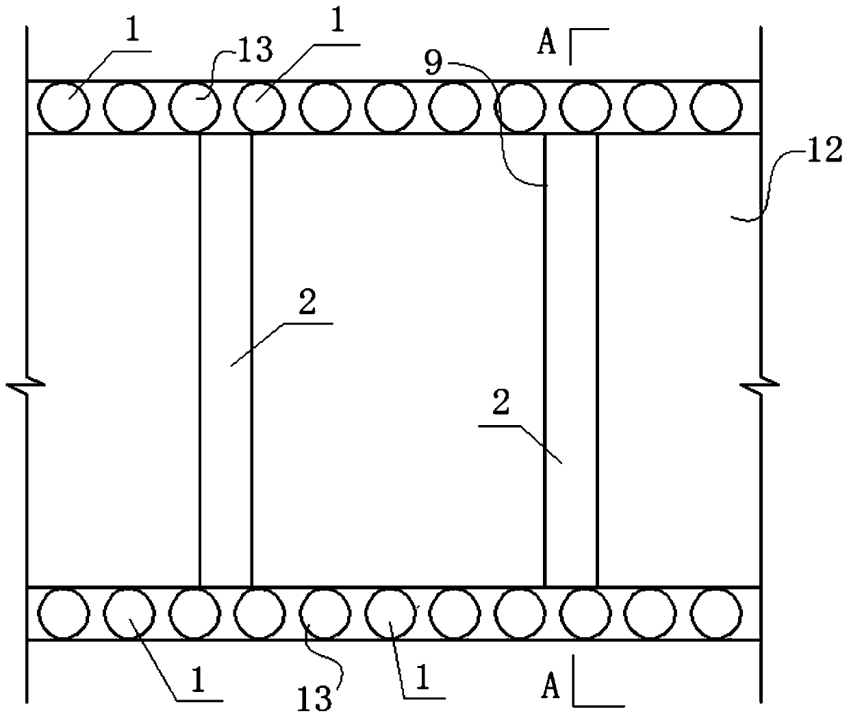 Supporting structure for hanging foot pile of deep foundation pit in stratum with soft upper part and hard lower part and construction method thereof