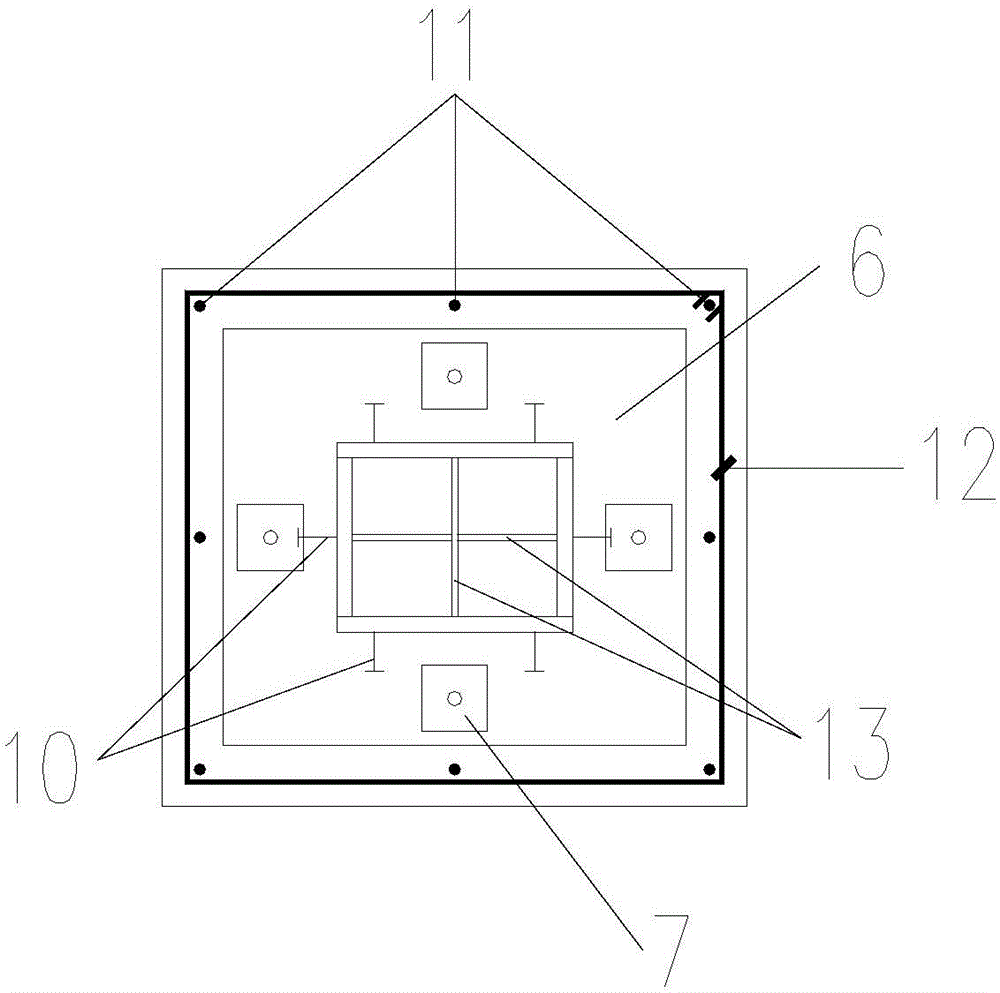 A construction method for adding layered steel frame column foot joints on the top of a multi-storey concrete frame structure