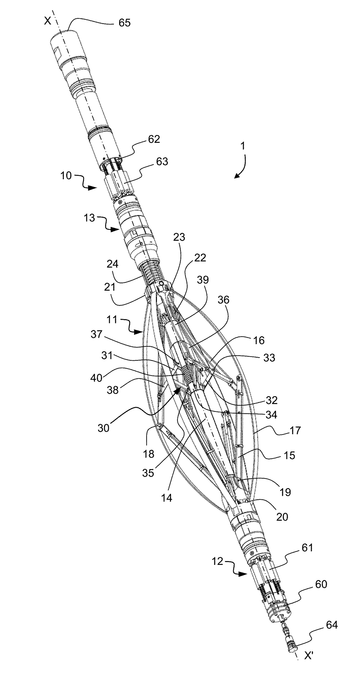 Production logging tool and downhole fluid analysis probes deploying method, in particular for deviated and horizontal hydrocarbon well